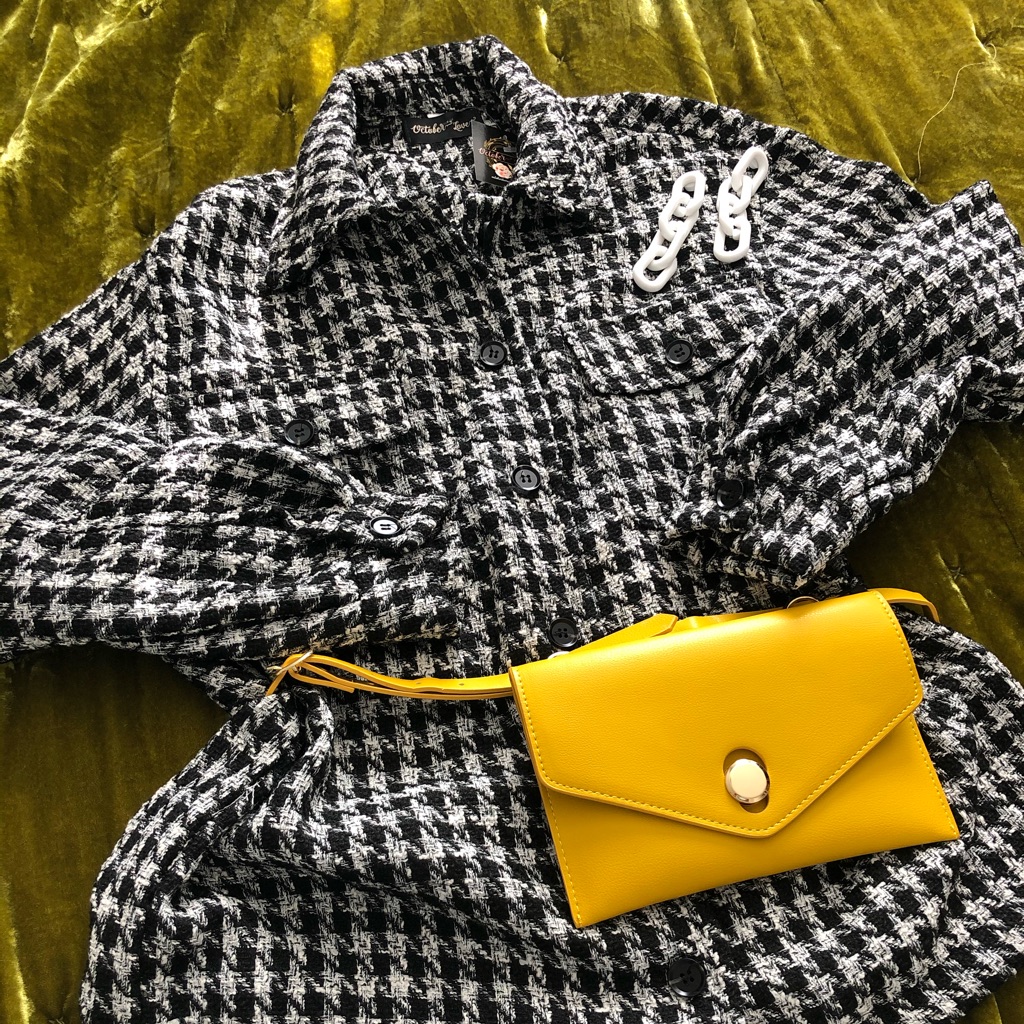Houndstooth Button Down Jacket